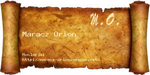 Maracz Orion névjegykártya